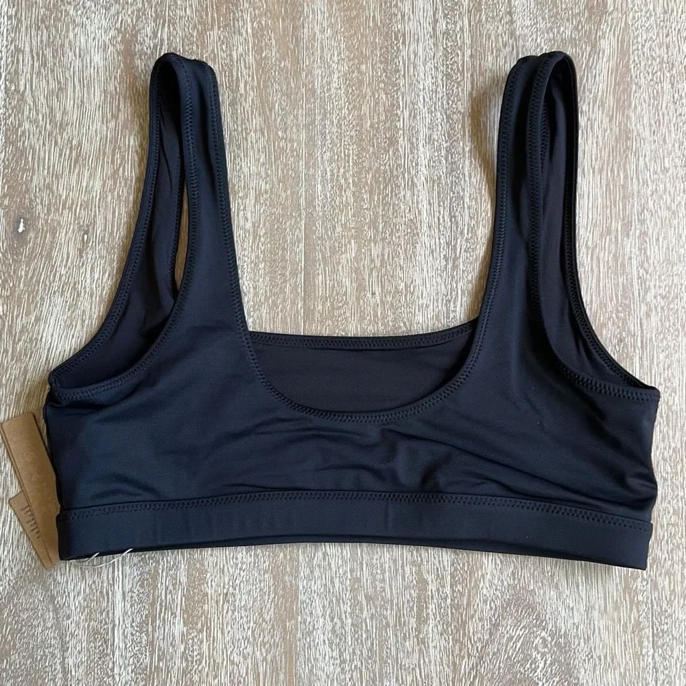 SKIMS Signature Swim Tank Bikini Top & Cheeky Tanga Onyx Size M